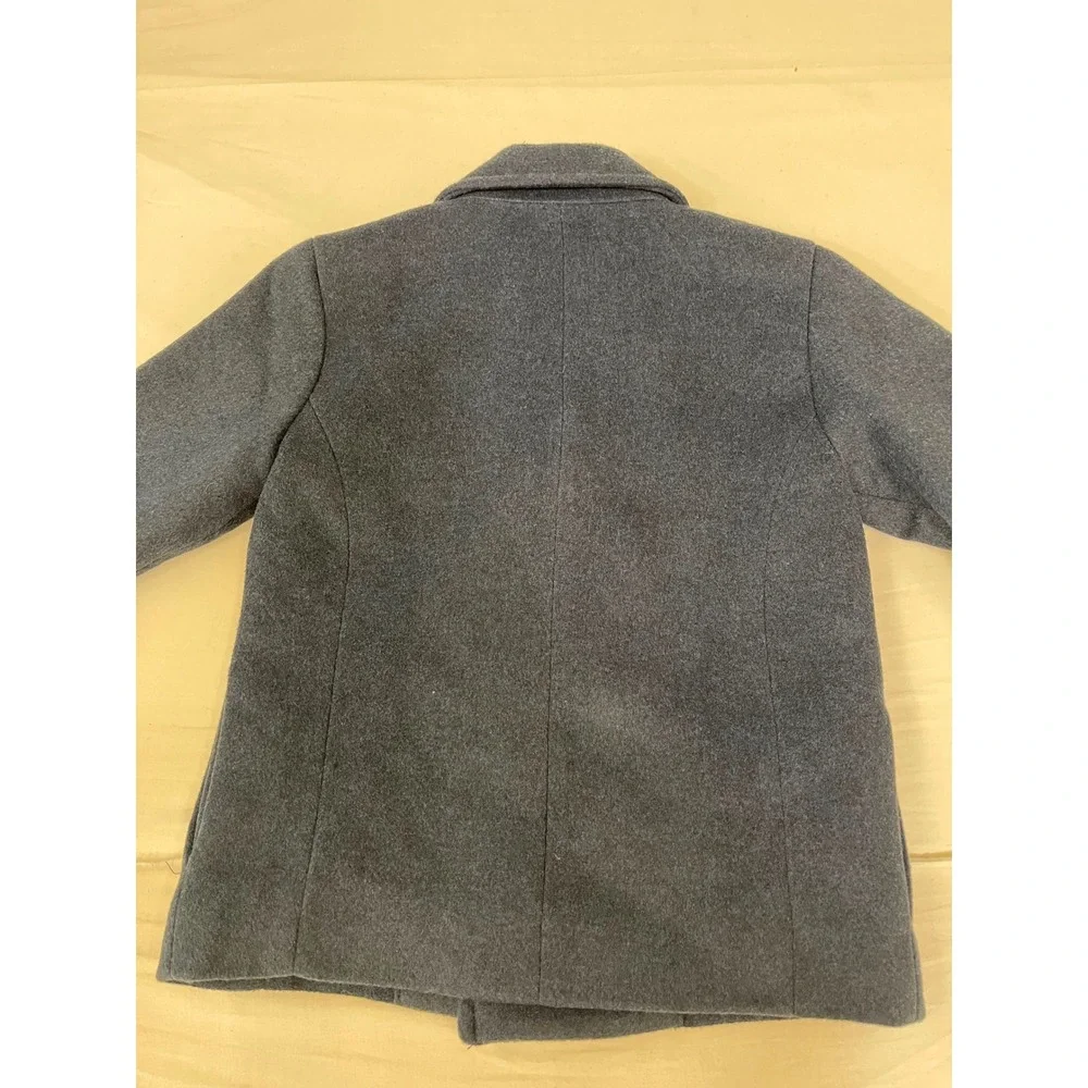 Cat & Jack Boys Navy Blue Double Breasted Pea Coat Jacket Size XS 4-5